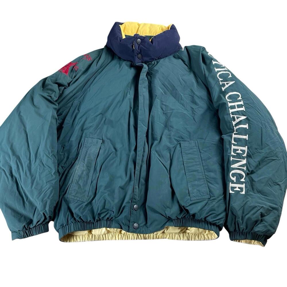 Vtg. Y2K 90's Nautica Goose Down Puffer Jacket Parka Men's 2XL Sailing Challenge